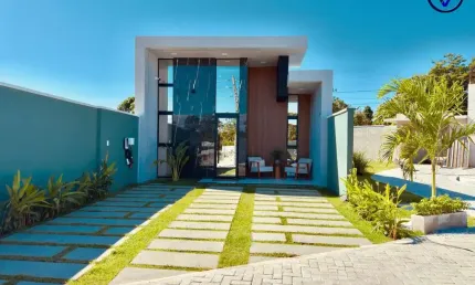 Casa em condomínio fechado com 3 quartos à venda na Noé Leite de Freitas, 6891, Parque Havaí, Eusébio, 85 m2 por R$ 429.000