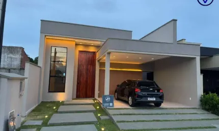 Casa em condomínio fechado com 3 quartos à venda na Rua João De Castro, 1343, Jacundá, Aquiraz, 136 m2 por R$ 799.000