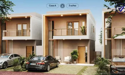 Casa em condomínio fechado com 3 quartos à venda na Acilon Gonçalves Pinto, 275, Guaribas, Eusébio, 125 m2 por R$ 769.000