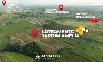 Terreno no bairro Aurora na Içara, loteamento Jardim Amélia