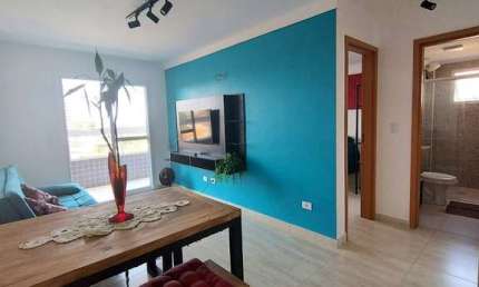 Locação -  Apartamento Mobiliado de 1 Quarto na Mirim, Praia Grande