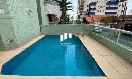 Apartamento 2 dormitórios com suíte e sacada gourmet na aviação em praia grande.