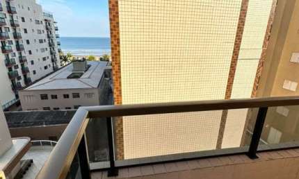 Apartamento novo, com 2 dormitórios e viata parcial para o mar no Canto do Forte em Praia Grande SP
