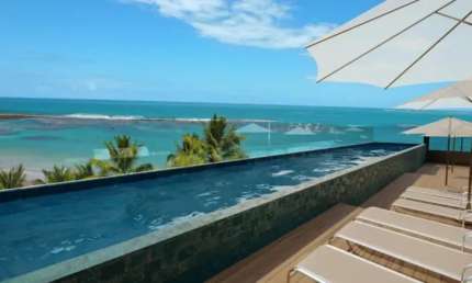 Apartamento tipo Studio beira mar com vista incrível mobiliado e lazer em Porto de Galinhas