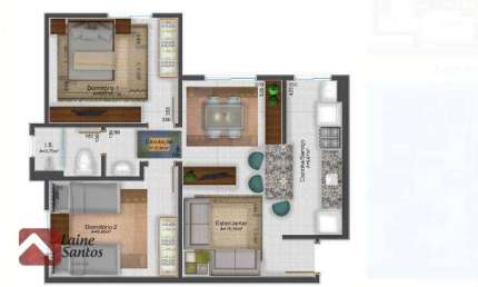 Apartamento com 2 dormitórios à venda, 52 m² por R$ 279.000 - Planta Almirante - Almirante Tamandaré/PR