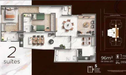 Apartamento com 2 quartos à venda no Embaré, Santos 