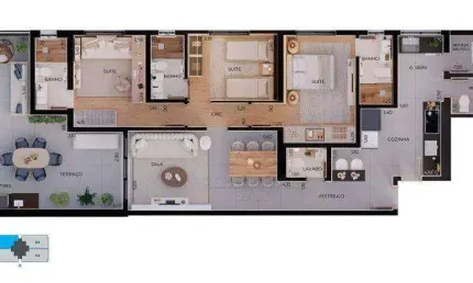 Apartamento com 3 quartos à venda no Boqueirão, Santos 
