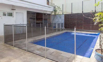 Casa com 5 dormitórios,3 suites,, 6wcs 4 vagas, piscina, edicula  314 m² - venda por r$ 3.200.000 ou aluguel por r$ 18.000/mês - boqueirão - santos/sp