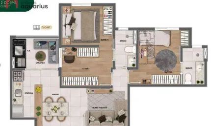 Apartamento com 2 dormitórios à venda, 65 m² por r$ 627.000,00 - parque industrial - são josé dos campos/sp