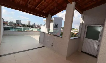 Linda cobertura nova c/ elevador | acesso interno | 2 dorm | suíte | espaço gourmet | 1 vaga coberta - 78 mts - venda - r$ 430.00,00 - vila pires - santo andré/sp.