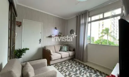 Apartamento com 2 quartos, 2 banheiros e garagem fechada no Macuco em Santos