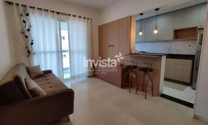 Apartamento 1 dormitório suíte no embaré com vista mar