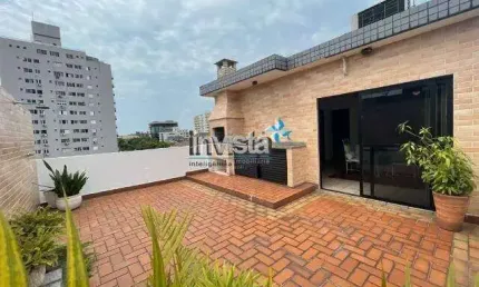 Cobertura com 4 quartos para alugar no Estuário, Santos 