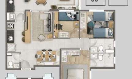Apartamento para Venda em Barueri, Jardim Esperança, 3 dormitórios, 1 suíte, 3 banheiros, 2 vagas
