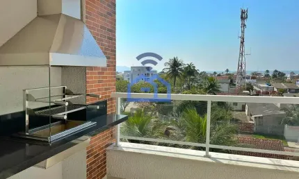 Apartamento com 2 dormitórios, com vista mar, 300 metros da praia, à venda, Jardim Britânia, Caragu