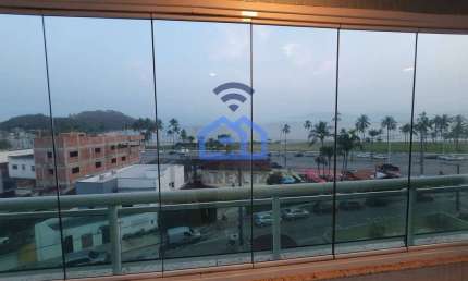 Apartamento com vista-mar à venda no bairro do Sumaré em Caraguatatuba, SP - 3 suítes, varanda gour
