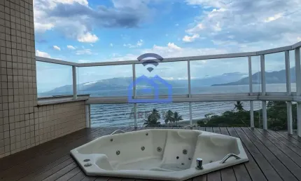 Cobertura frente-mar à venda no bairro do Indaiá em Caraguatatuba, SP - Luxo, conforto e uma vista
