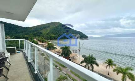 Apartamento frente-mar à venda no bairro da Martim de Sá em Caraguatatuba, SP - Três dormitórios se