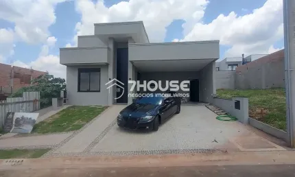 Casa de luxo em condomínio no residencial santorini club, 3 quartos, 3 suítes, 2 salas, 5 banheiros, 4 vagas de garagem, 199,69m². venda em paulínia-sp.