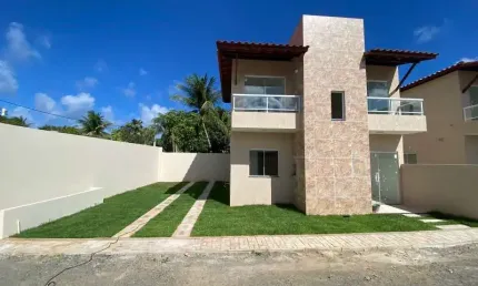 Casa em condomínio fechado com 3 quartos à venda na rua dos coqueirais, jauá, abrantes, camaçari, 84 m2 por r$ 430.000