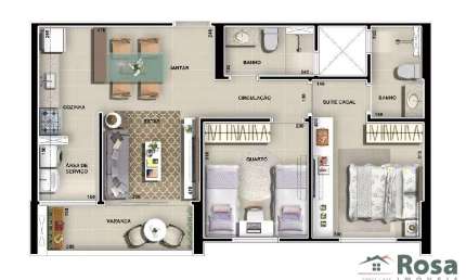 Apartamento com 2 quartos à venda na Avenida Doutor Hélio Ribeiro, Residencial Paiaguás, Cuiabá