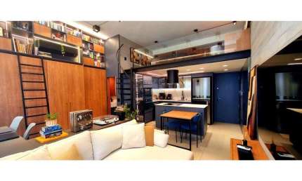Studio de 40m2 com mezanino mobiliado 1 dormitorio 1 banheiro 1 vaga na Vila Mariana R$740.000,00