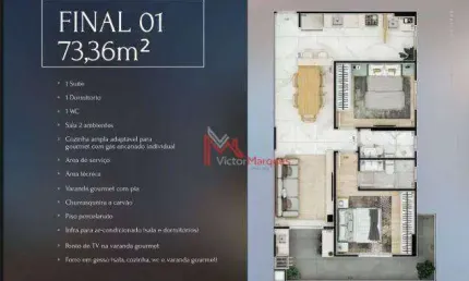 Apartamento com 2 dormitórios, sendo 1 suíte  à venda, 70 m² por R$ 630.000 - Vila Guilhermina - Praia Grande/SP
