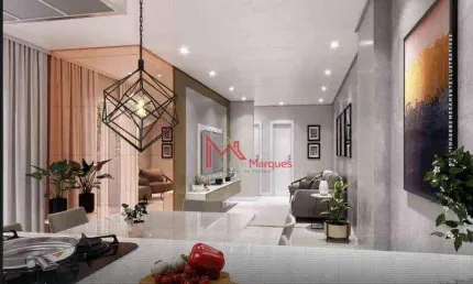 Apartamento com 2 dormitórios, sendo 2 suítes à venda, 82 m² por R$ 755.000 - Canto do Forte - Praia Grande/SP