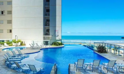 Apartamento 2 dormitórios, frente ao mar e lazer completo
