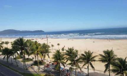 Totalmente frente ao mar Apartamento com 3 dormitórios sendo 2 suites, 93 m² por R$ 4.000/mês - Aviação - Praia Grande/SP