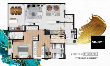 Apartamento com 3 dormitórios à venda, 98 m² por R$ 1.005.816,00 - Centro - Guarulhos/SP