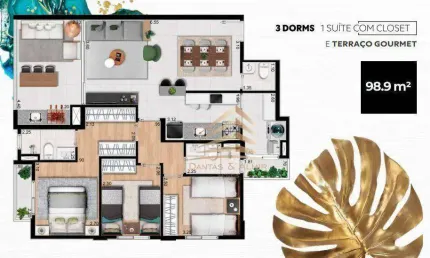 Apartamento com 3 dormitórios à venda, 98 m² por R$ 1.049.077,00 - Centro - Guarulhos/SP