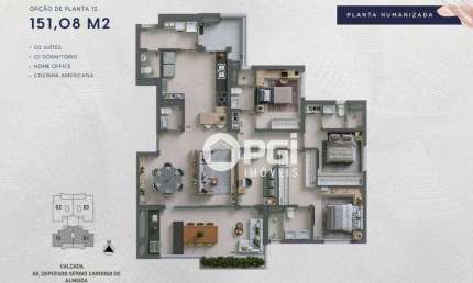 Apartamento com 3 dormitórios à venda, 151 m² por R$ 1.347.265 - Jardim Olhos D'Água - Ribeirão Preto/SP