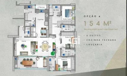 Apartamento com 3 dormitórios à venda, 153 m² por R$ 1.330.000,00 - Jardim Olhos D'Água - Ribeirão Preto/SP