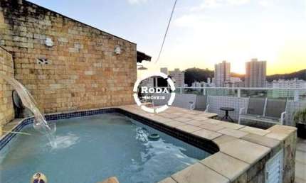 Cobertura de luxo no Gonzaga: 3 quartos, 2 suítes, 3 salas, 4 banheiros, 2 vagas e 300m² - Imperdível!