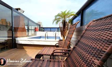 Luxuosa cobertura à venda em Santos-SP, Ponta da Praia: 4 quartos, 1 suíte, 3 salas, 4 banheiros, 2 vagas de garagem, 255,00 m².