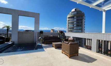 Cobertura de luxo no Gonzaga, Santos-SP: 3 quartos, 3 suítes, 3 salas, 6 banheiros, 4 vagas, 450m²!