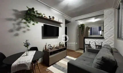 Apartamento disponível para venda com acabamento clean e boa ventilação.