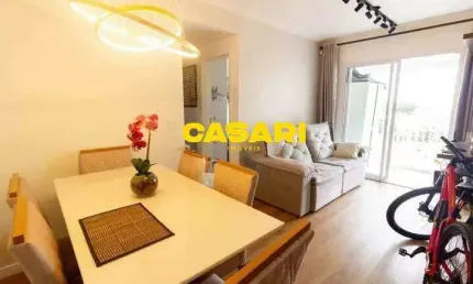 Apartamento à venda com 2 dormitórios e varanda gourmet 59 m² | campestre santo andré/sp
