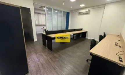 Sala comercial 39m² para alugar no centro de são bernardo – mobiliada, com sala de reunião