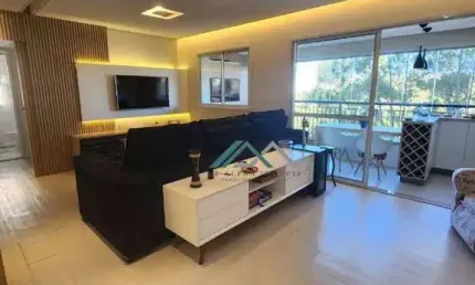 Apartamento mobiliado com 2 dormitórios, sendo 1 suíte à venda, 110 m² por r$ 1.500.000 - alpha vita - santana de parnaíba/sp