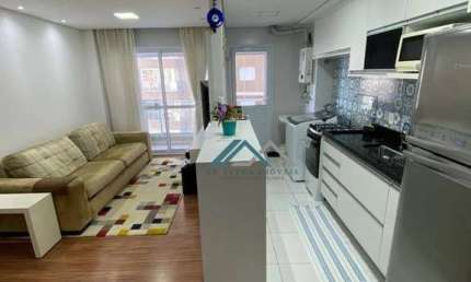 Apartamento Decorado e Mobiliado com 2 dormitórios, sendo 1 suíte à venda, 62 m² por R$ 660.000 - Double - Barueri/SP