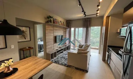 Apartamento mobiliado com 2 dormitórios, sendo 1 suíte à venda, 58 m² por r$ 890.000 - edifício trix tamboré - santana de parnaíba/sp