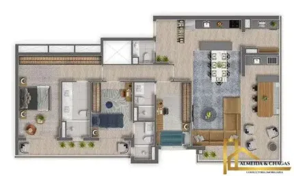 Apartamento com 3 quartos à venda na Avenida Piraíba, 396, Centro Comercial Jubran, Barueri