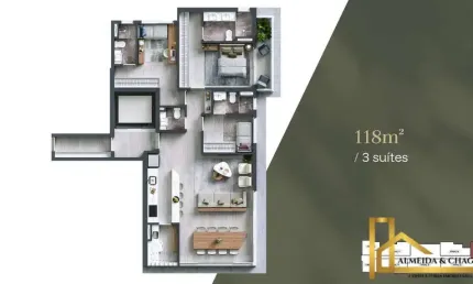 Apartamento com 3 quartos à venda na Alameda Washington, 879, Alphagran Alphaville, Barueri