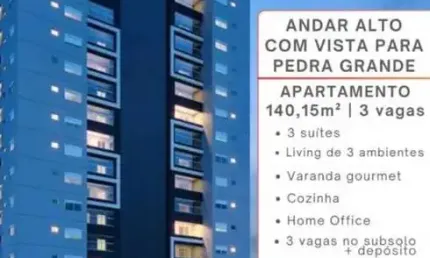 Apartamento Alto Padrão muito bem localizado em Atibaia SP,  3 suítes, 3 vagas, escritório lazer completo.