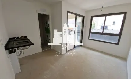 Studio no Brooklin com 23m² e bela varanda - entre Estação Brooklin e Campo Belo