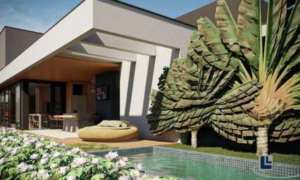 Linda casa nova para venda na Vila do Golf, Cond. Terras de Florença, 4 suites, home, gourmet e piscina em 263 m2 construidos