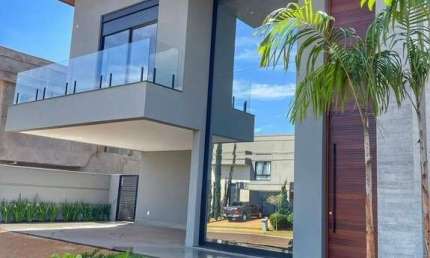 Imponente sobrado novo altíssimo padrão para venda no charmoso Alphaville em Bonfim Paulista, 3 suítes 1 master, gourmet e piscina em 370 m2 construíd