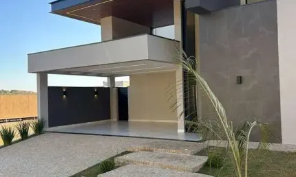 Maravilhosa casa nova para venda no charmoso Cond. Reserva Santa Luisa, 3 suites 1 master, escritorio, gourmet e piscina em 503 m2 total, lazer no con